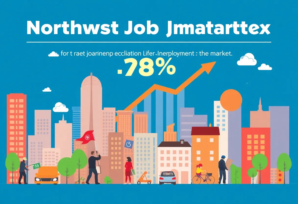 Visual representation of improving job market trends in Northeast Ohio.