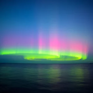 Stunning northern lights illuminating the sky over Lake Erie