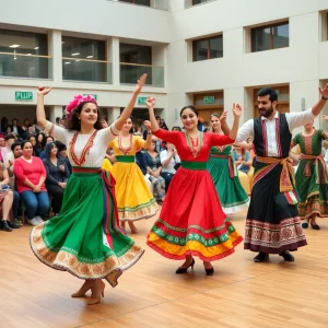 Dancers perform traditional Palestinian dance at Cleveland State University.