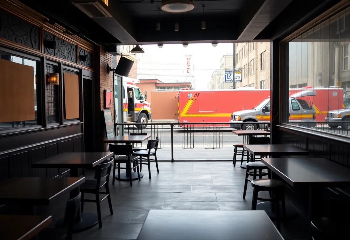 Exterior of a boarded-up bar in Cleveland