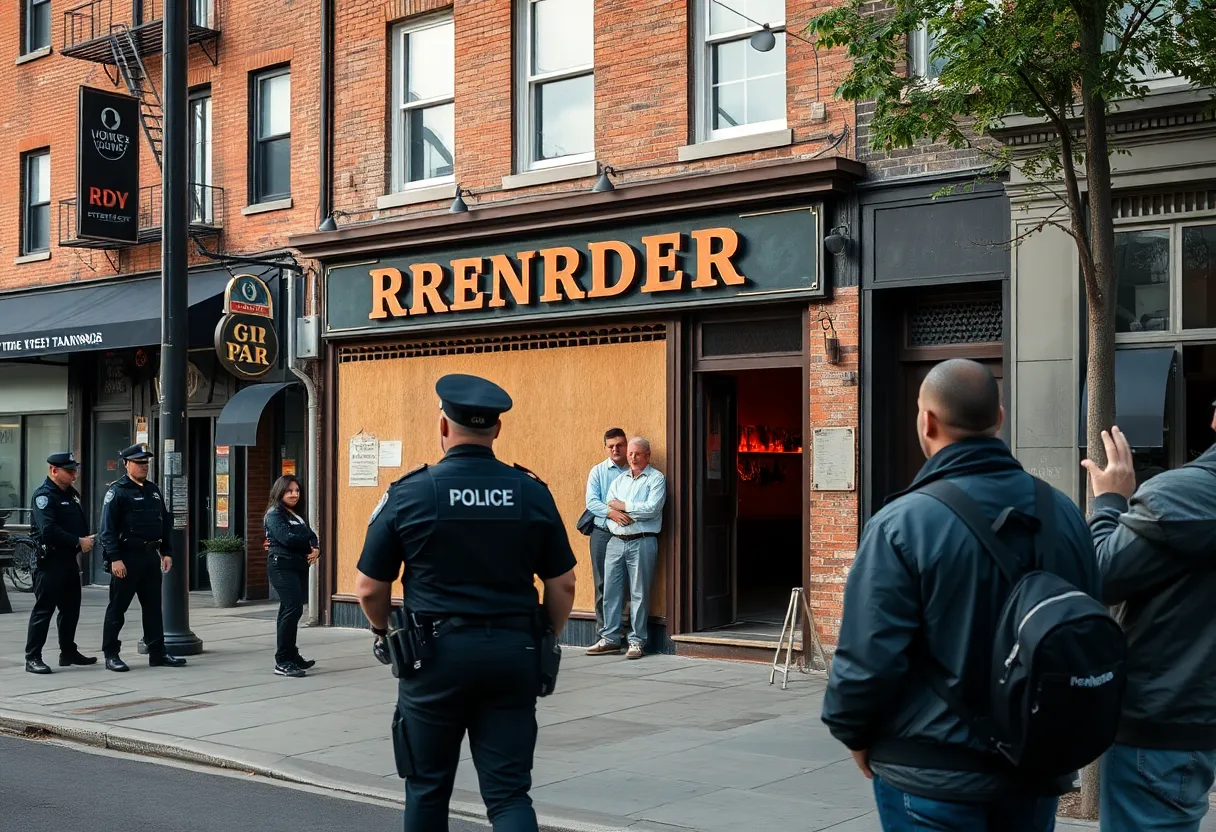 Boarded-up Play Bar & Grill after lease termination