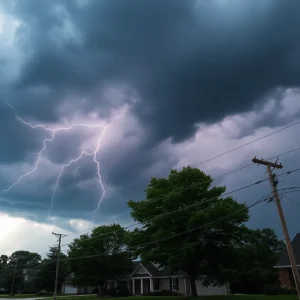 Severe storm damage in Northeast Ohio neighborhood