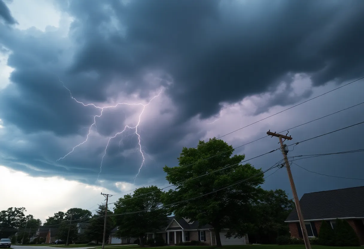 Severe storm damage in Northeast Ohio neighborhood