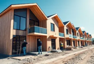 Construction site of affordable homes in Northeast Ohio