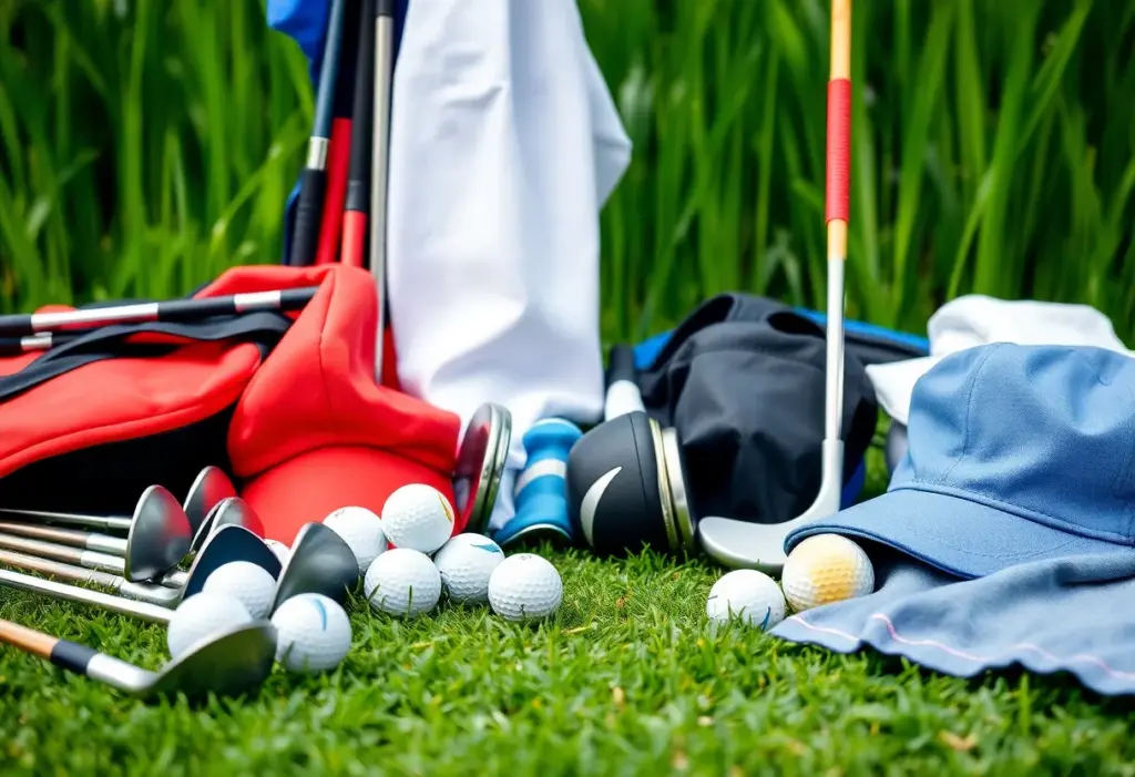 Diverse golf equipment and apparel on display during Amazon Prime Day sale