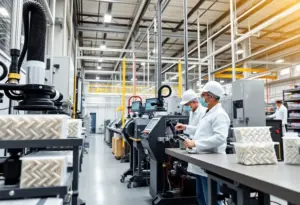 A view inside Arclin's manufacturing facility focused on polymer additive production.