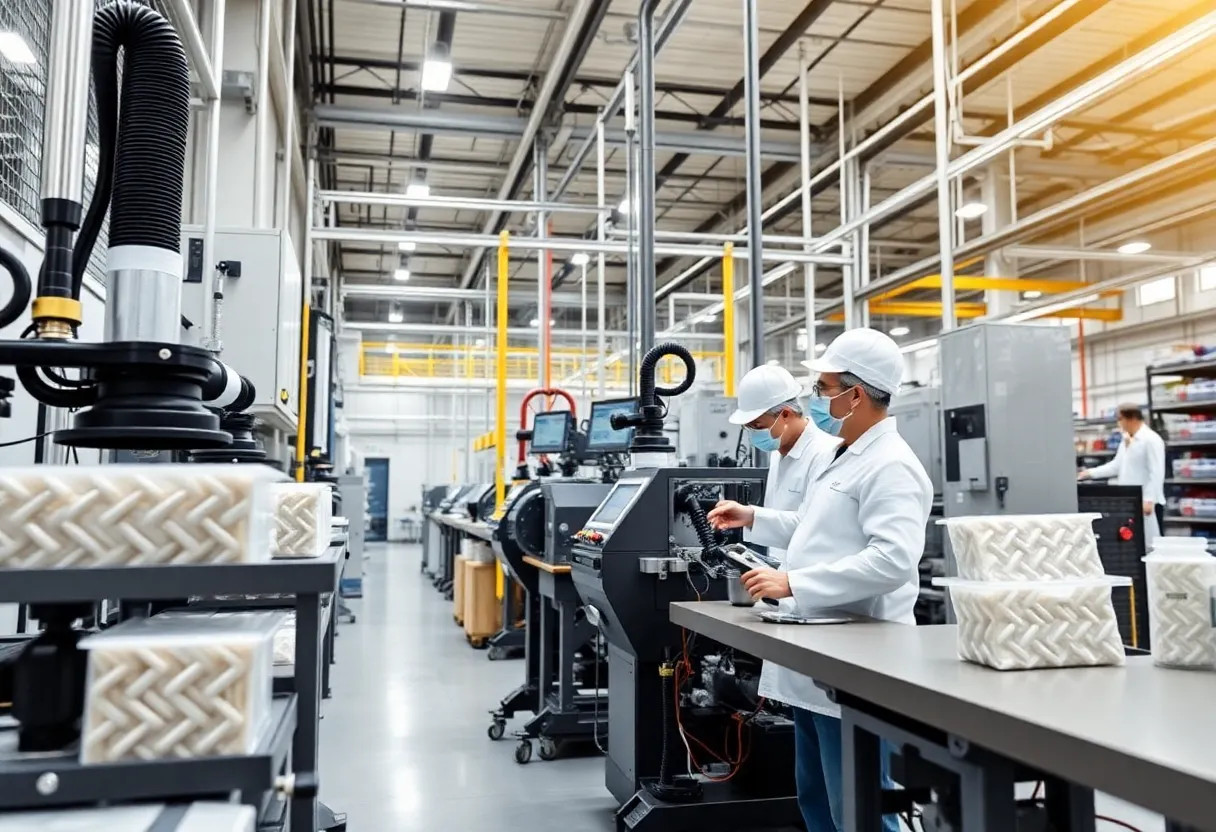 A view inside Arclin's manufacturing facility focused on polymer additive production.