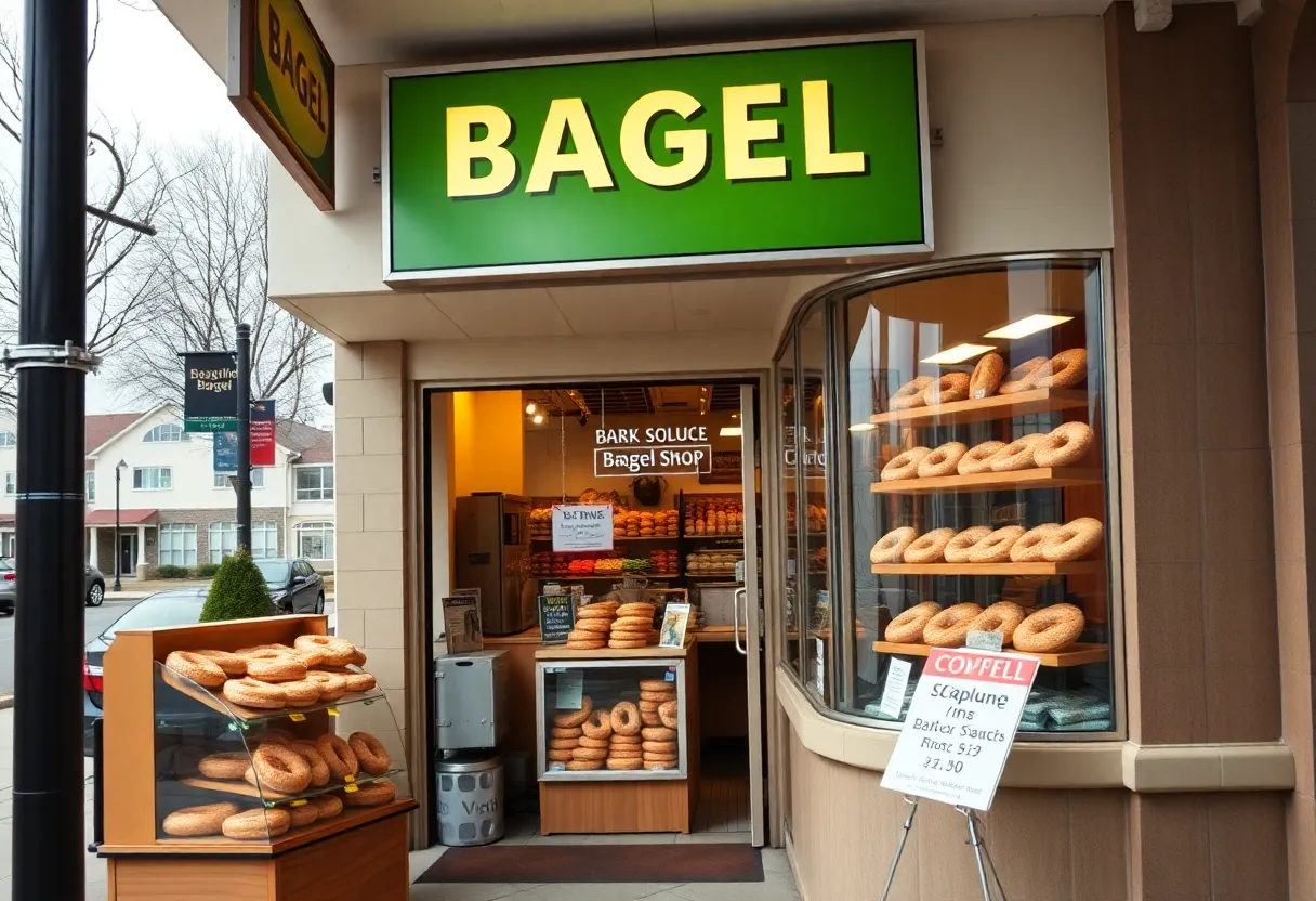 Exterior view of the new Barry Bagels shop in Ohio City
