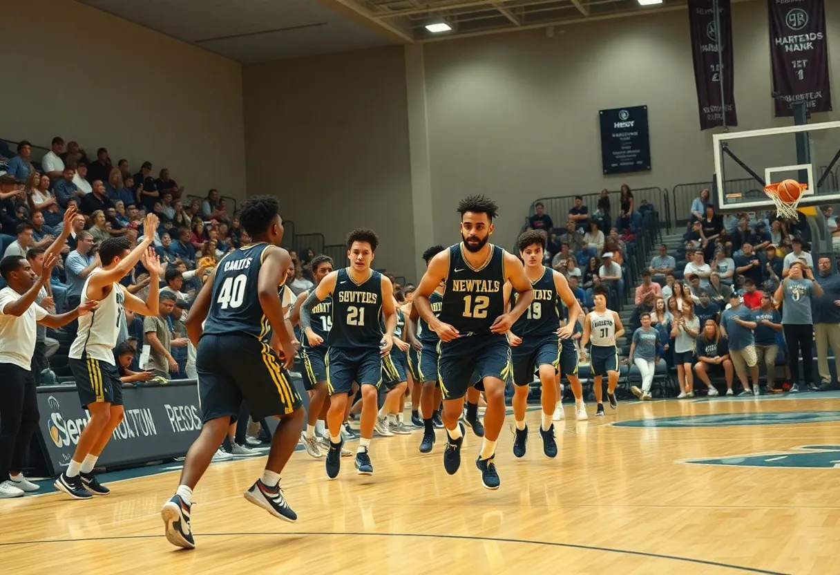 Cleveland Cavaliers players practicing on the basketball court.