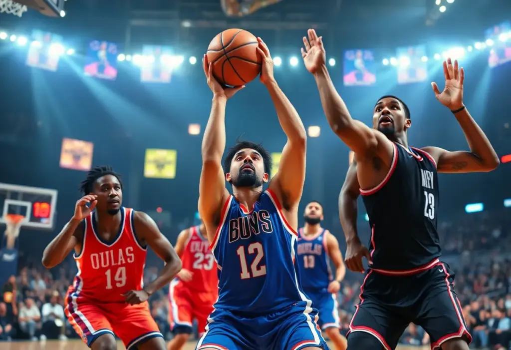 Cleveland Cavaliers players in action during preseason game