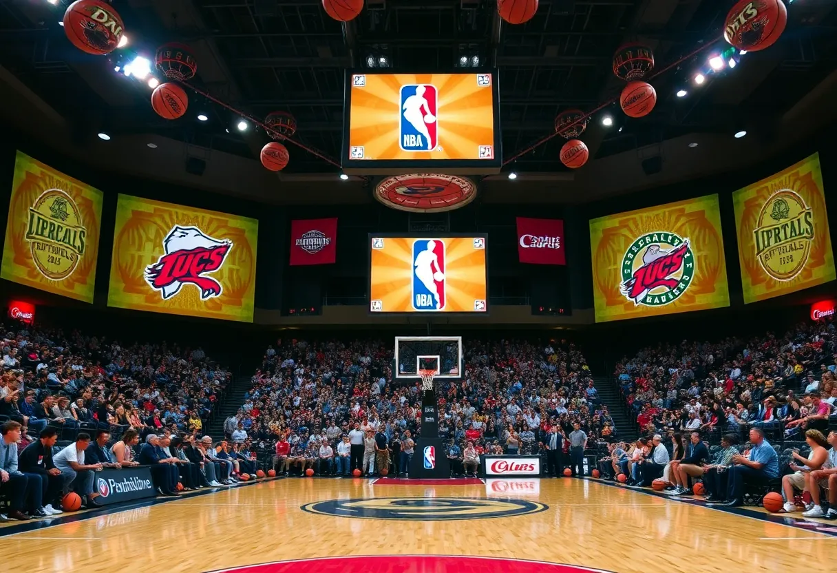 Cleveland Cavaliers preseason basketball court