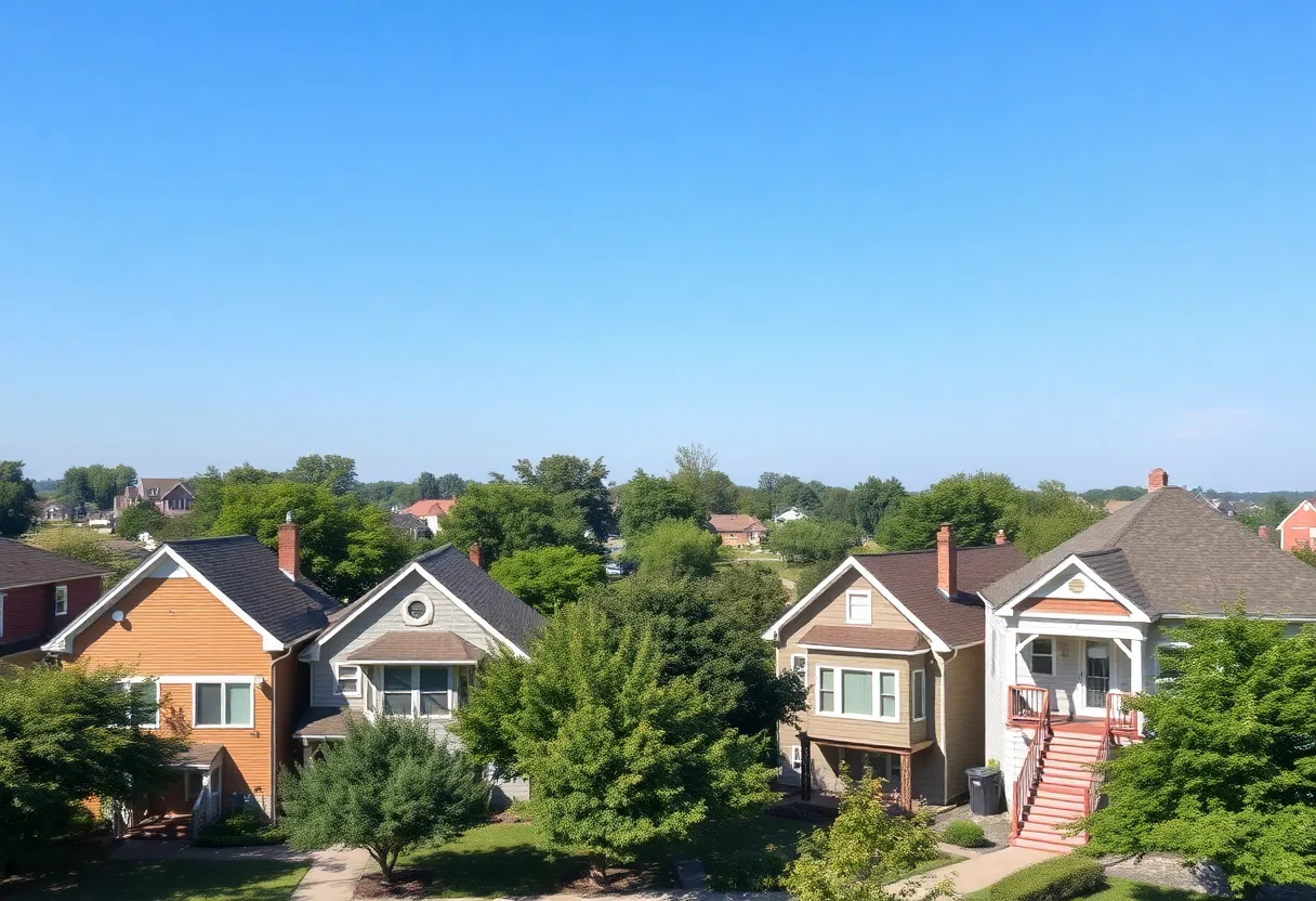 A view of homes in a Cleveland neighborhood reflecting affordability