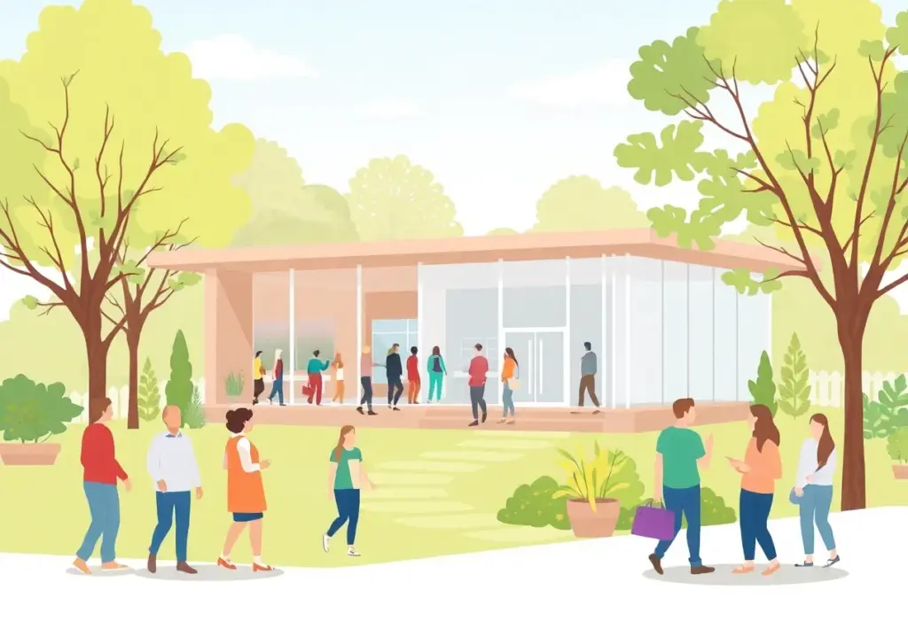 Conceptual image of a modern behavioral health center in Cleveland.