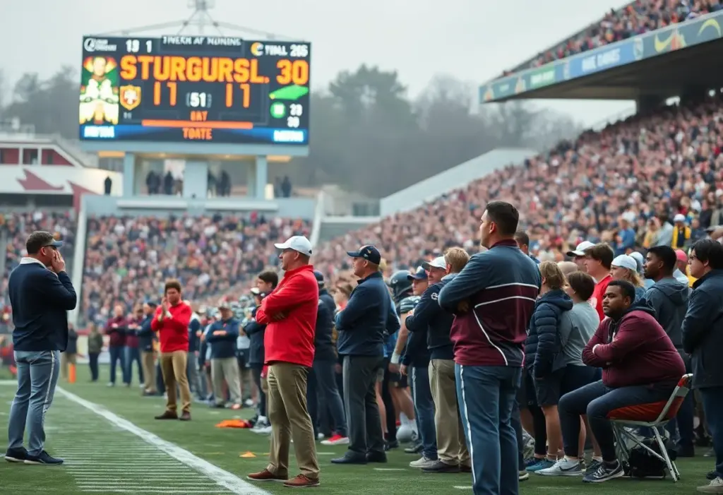 Cleveland Browns coaching staff and frustrated fans during a game