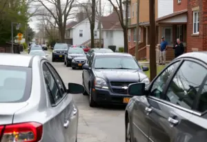 Community members discussing car break-ins in Cleveland neighborhood