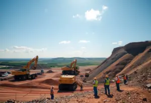 Geologists assessing a mining site for rare earth elements in the Midwest.
