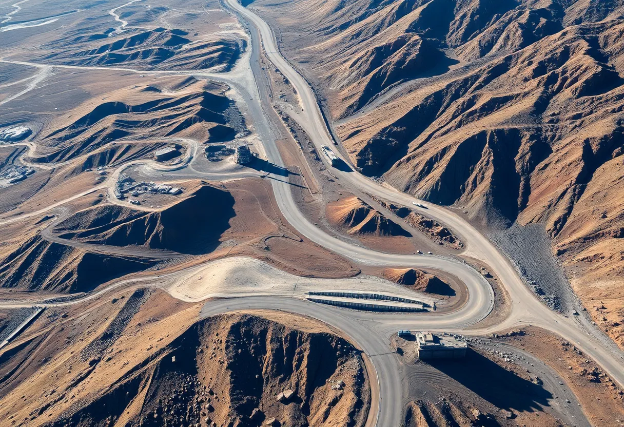 Aerial view of mining area in Michigan or Minnesota