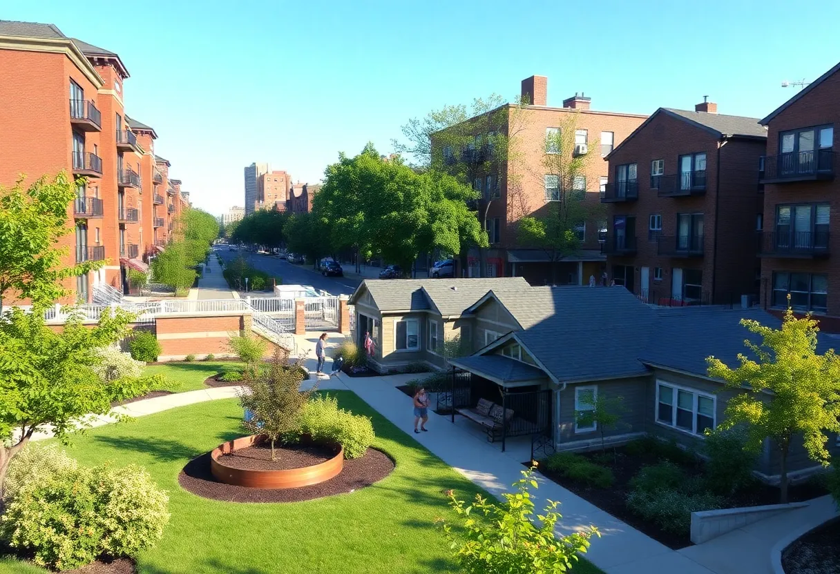 Urban landscape depicting community revitalization efforts in Cleveland.
