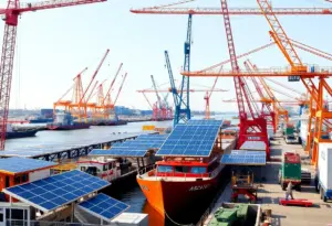 Cleveland port undergoing decarbonization with solar panels and electric equipment