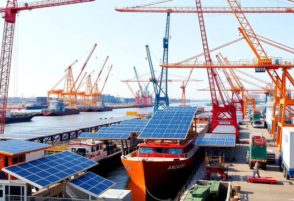 Cleveland port undergoing decarbonization with solar panels and electric equipment