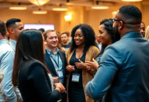 Professionals networking at Cleveland Fast 50 event