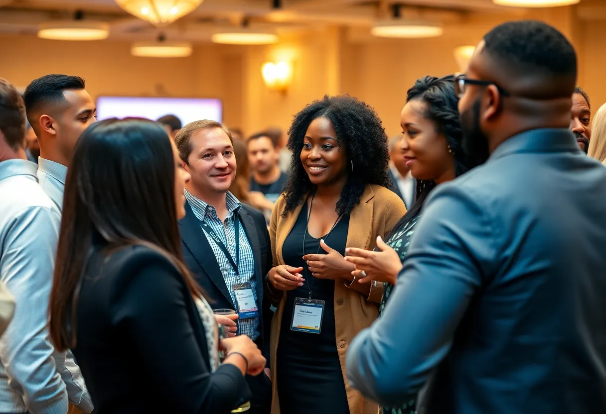Professionals networking at Cleveland Fast 50 event