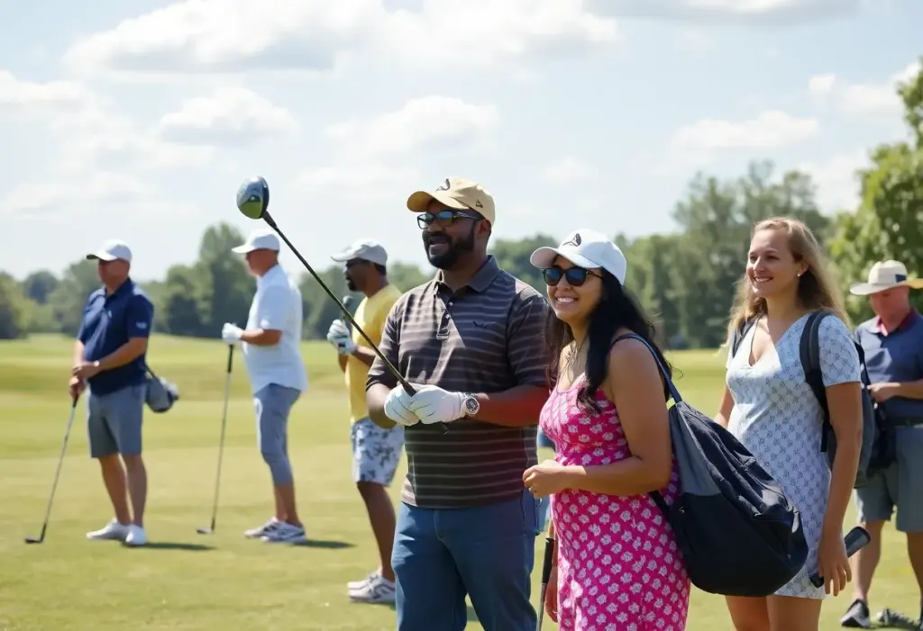 Golfers enjoying a sunny day at a Cleveland golf course