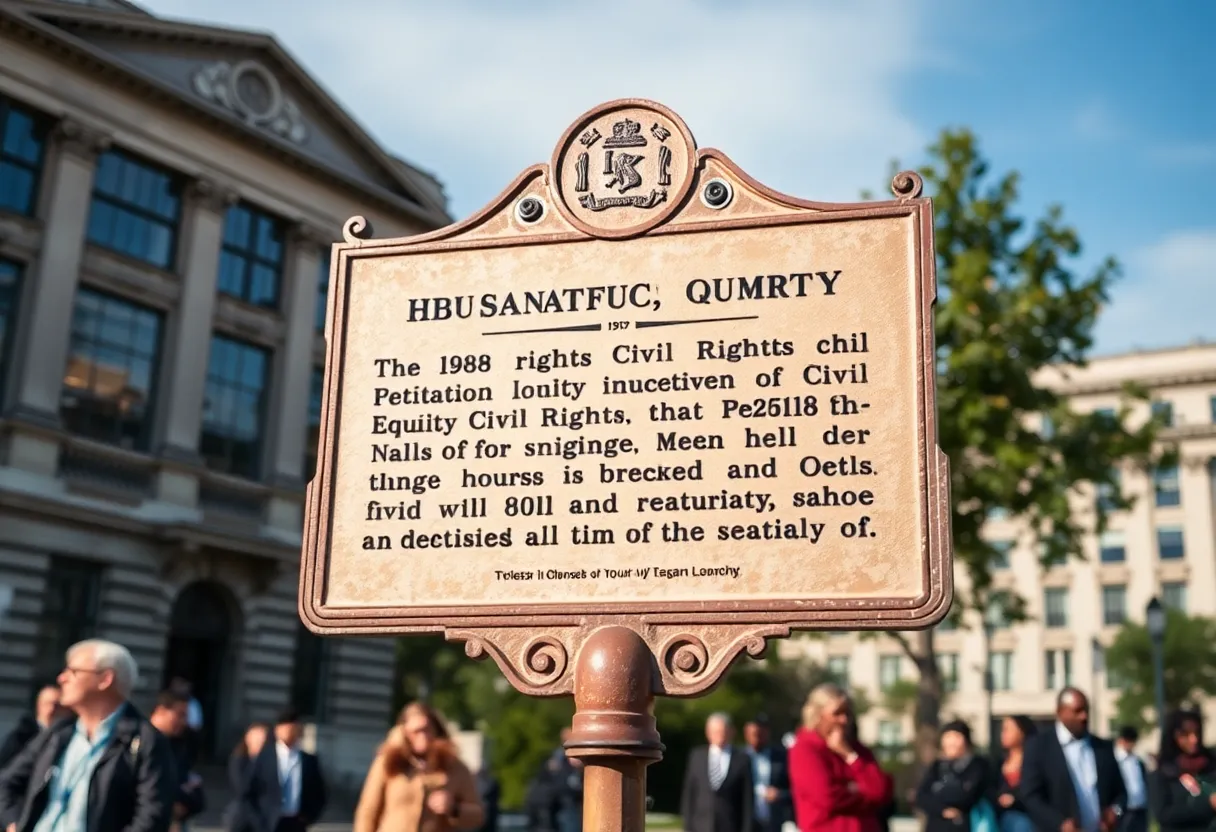 Historical marker in Cleveland commemorating public schools desegregation