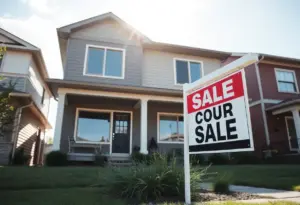 A house in Cleveland, OH with a for sale sign