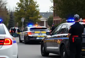 Law enforcement at Cleveland Institute of Art during bomb threat response