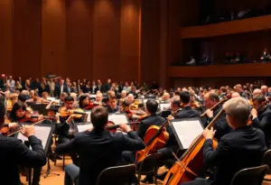 Musicians performing at the Cleveland Orchestra concert