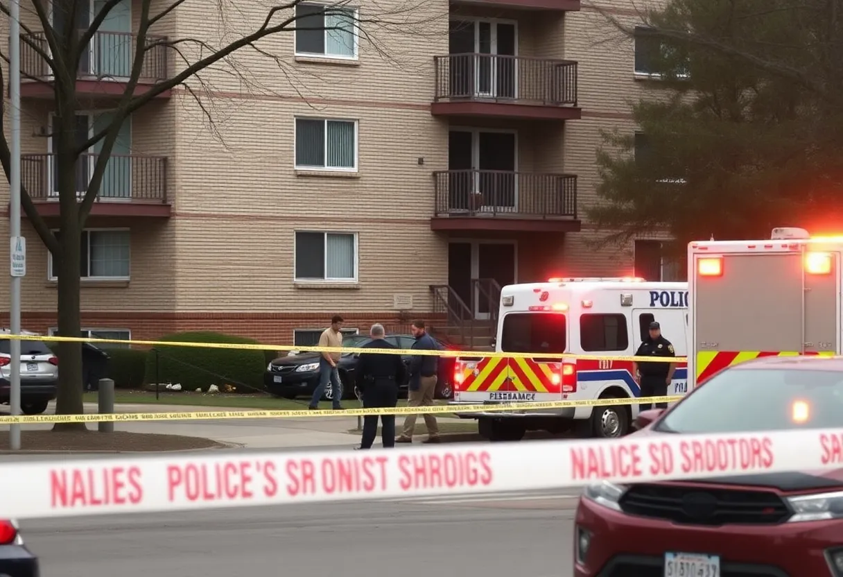 Police at the scene of a shooting in Cleveland