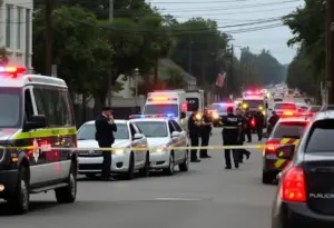 Cleveland police officers during a standoff
