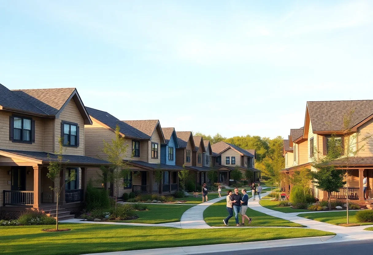 Modern Cleveland homes in a residential neighborhood