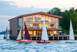 Rendering of the Patrick S. Parker Community Sailing Center on Lake Erie