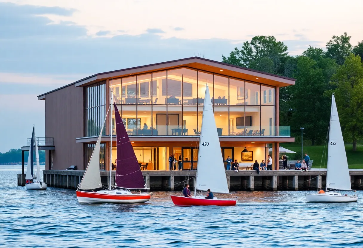 Rendering of the Patrick S. Parker Community Sailing Center on Lake Erie
