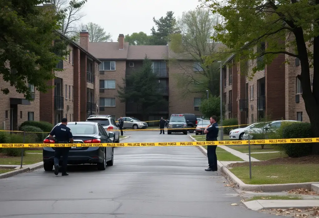 Police at the scene of a shooting incident in Cleveland
