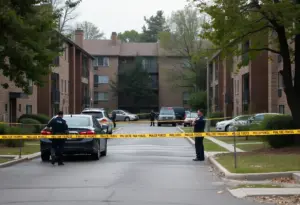 Police at the scene of a shooting incident in Cleveland
