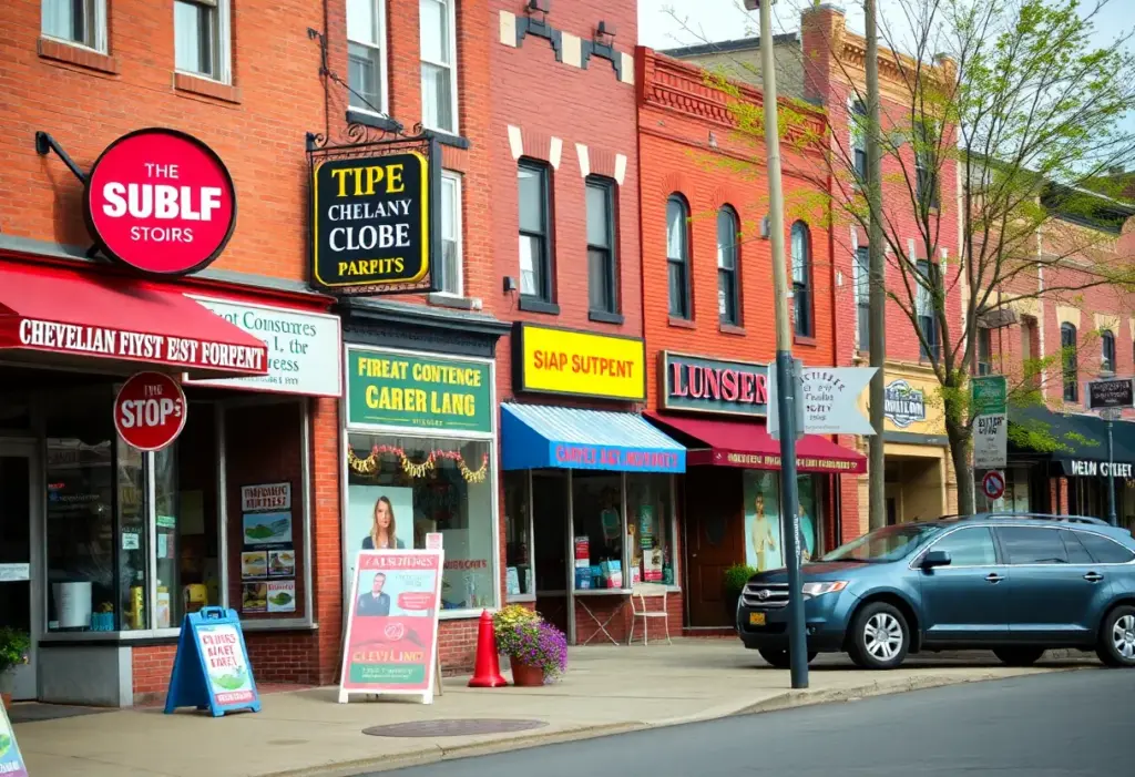 A scene of diverse small businesses in Cleveland's Southeast Side