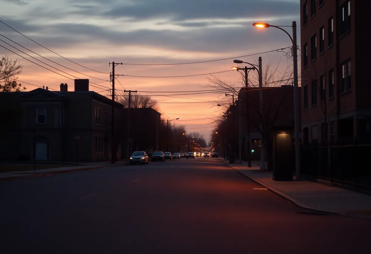 Urban scene depicting the impact of youth violence in Cleveland.
