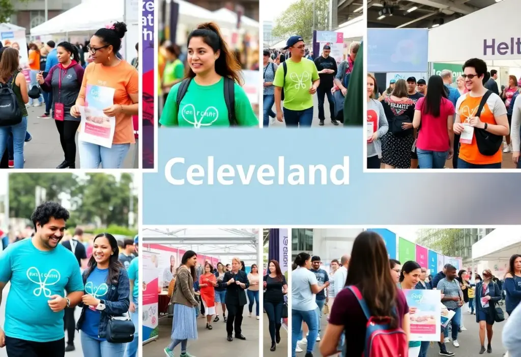 Community members participating in health-related events in Cleveland, Ohio.