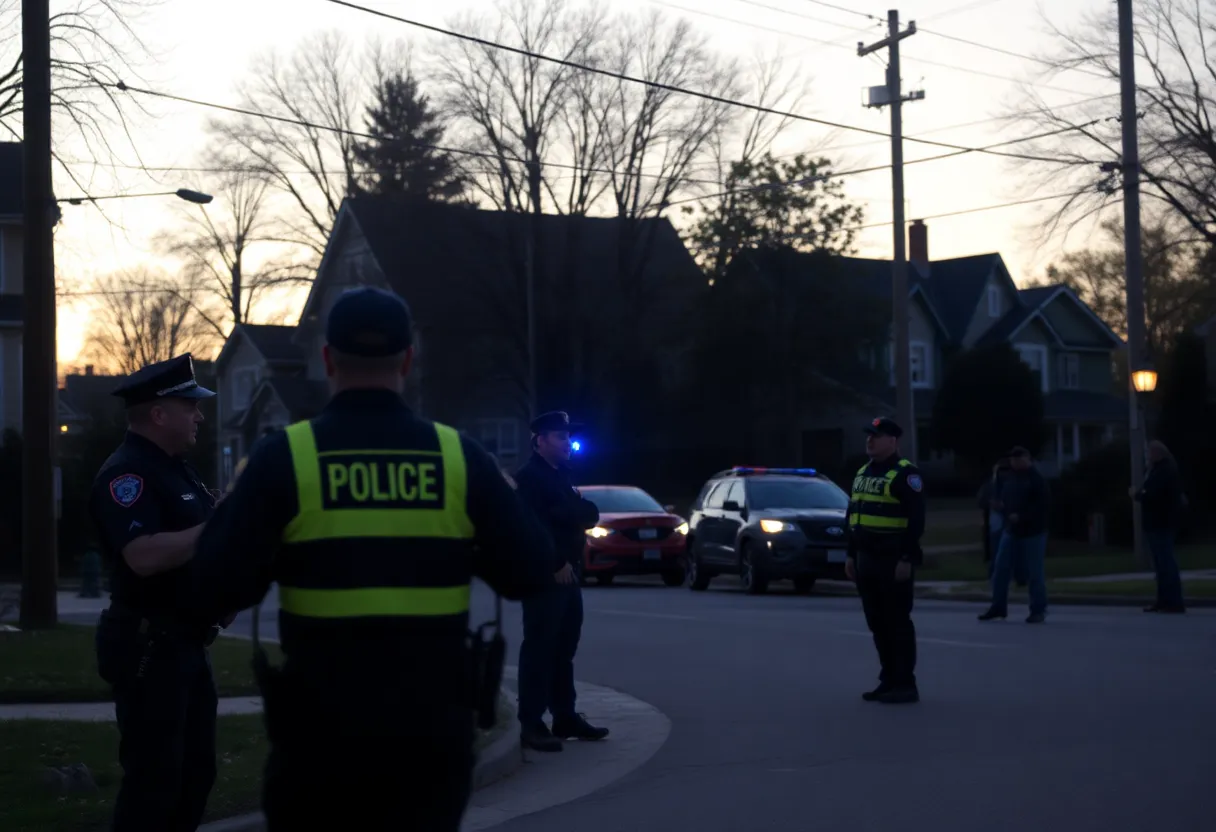 Cleveland Heights neighborhood with police presence.