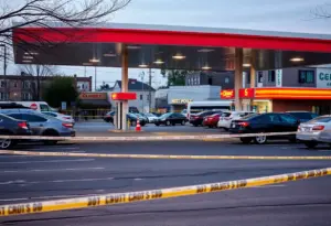 Police investigating a shooting scene in Cleveland