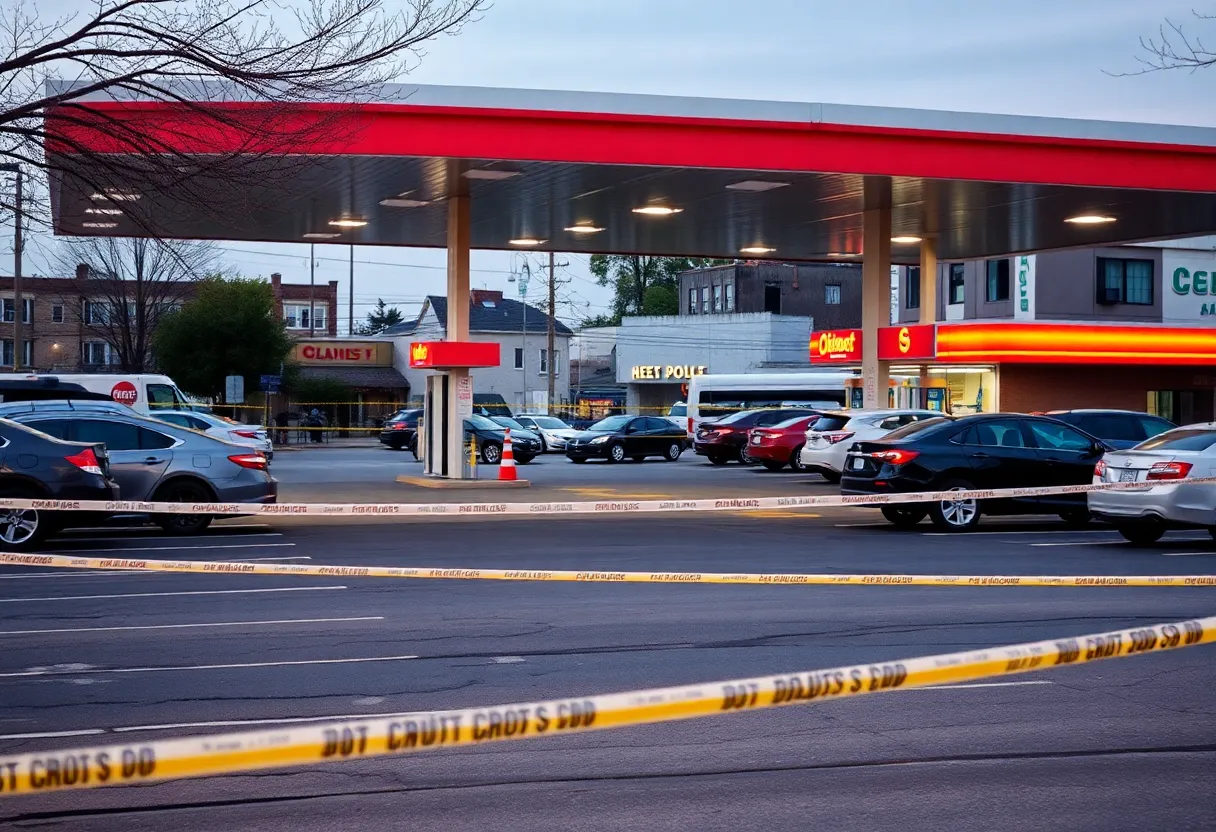Police investigating a shooting scene in Cleveland
