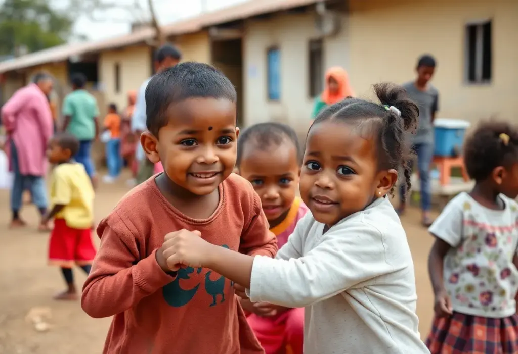 Children playing in a safe environment