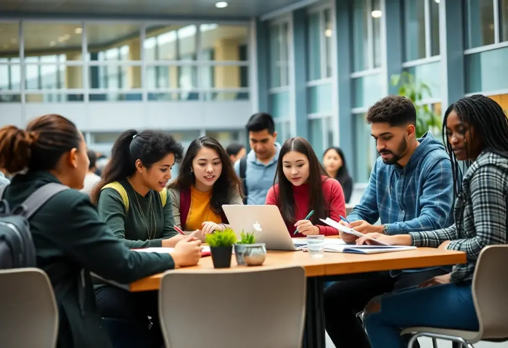 Students collaborating at Cuyahoga Community College