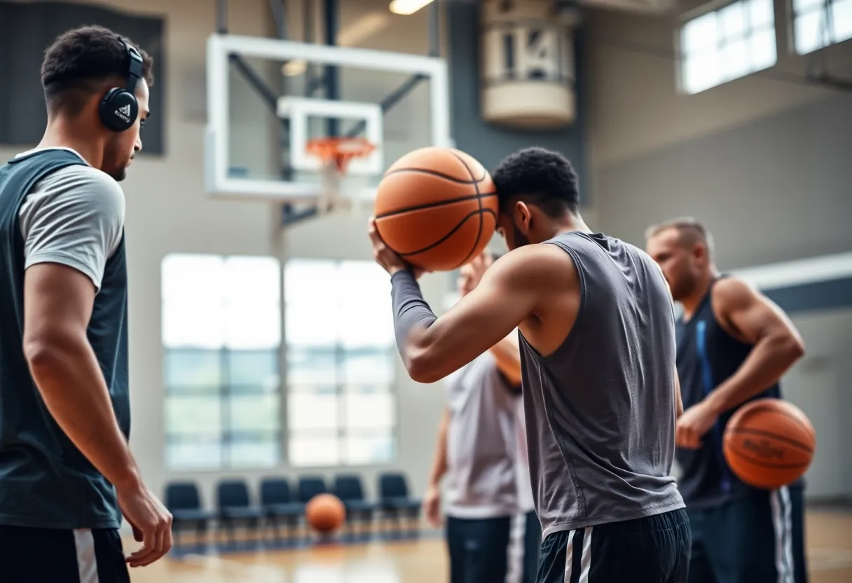 Basketball training session focusing on players recovering from injuries