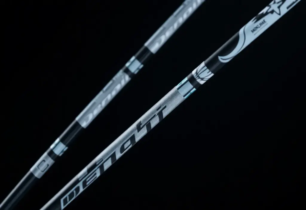 Project X Denali Frost golf shafts displayed on a golf course