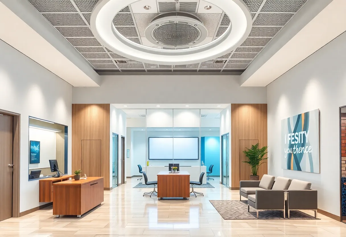 Interior of the new Dollar Bank Financial Solutions Center in Cleveland.