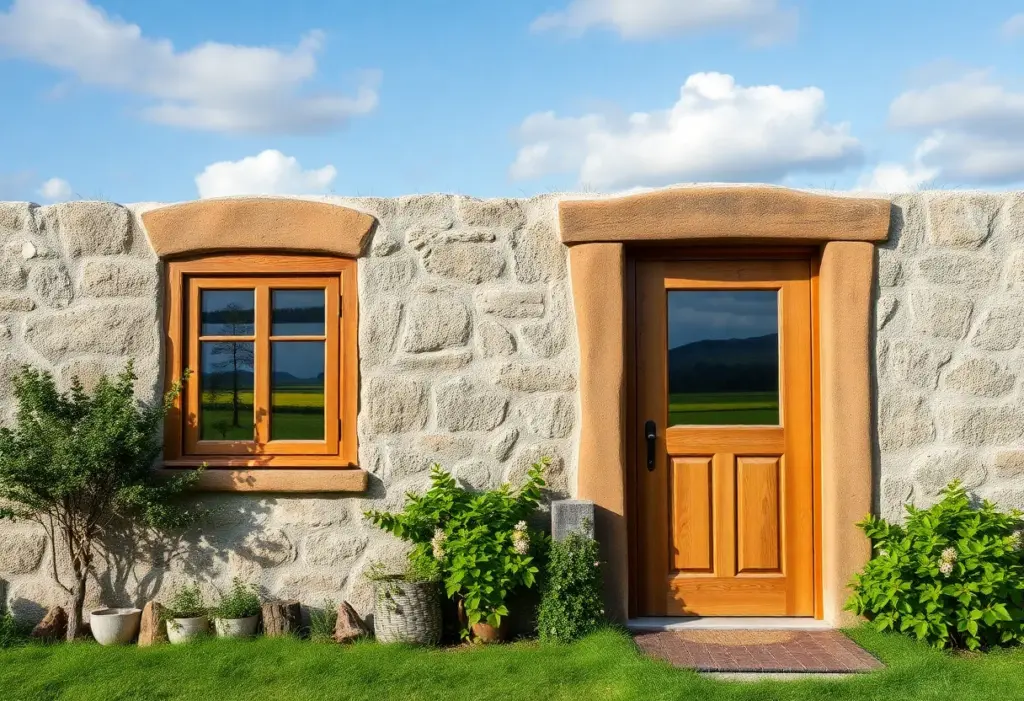 Handcrafted wooden windows and doors showcasing energy efficiency